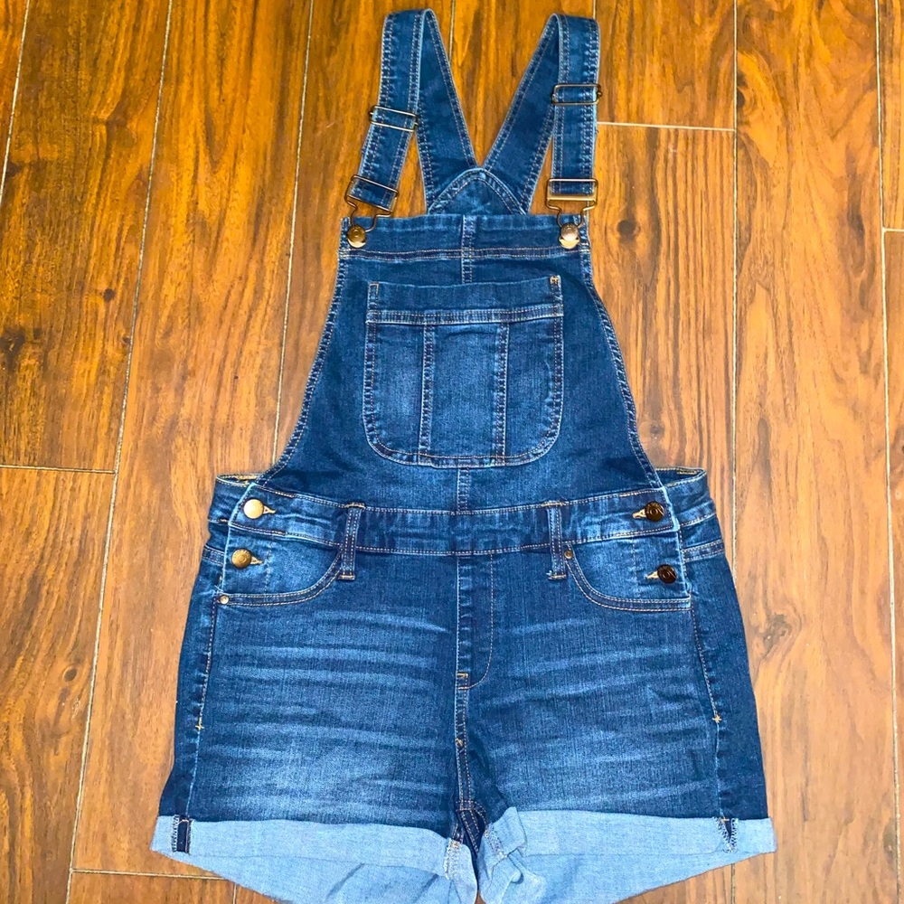 Denim Short bib overalls size 11 like new